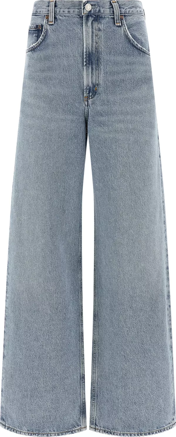 Blue Cotton Tapered Jeans