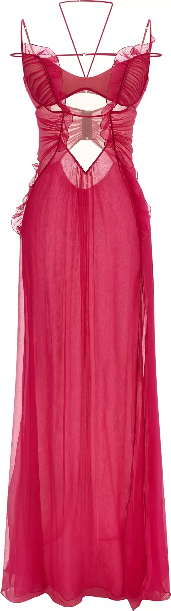 Fuchsia Silk Long Dress
