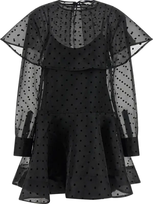 Black Recycled Polyester Short Dress