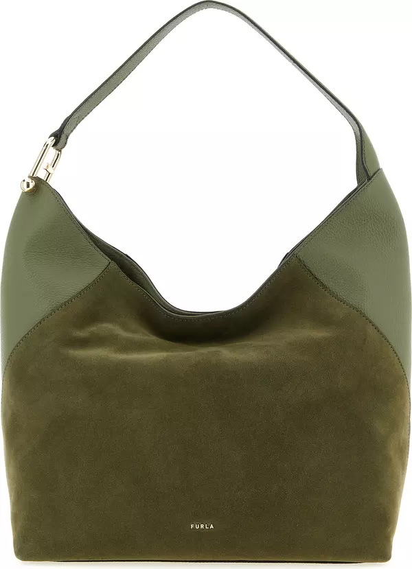 Bicolor Calfskin Shoulder Bag