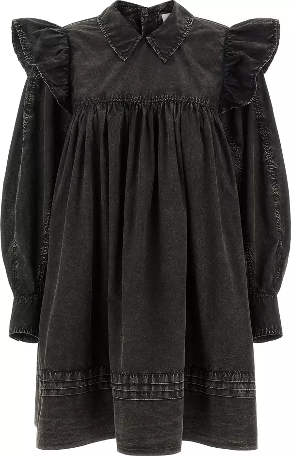 Black Organic Cotton Short Dress
