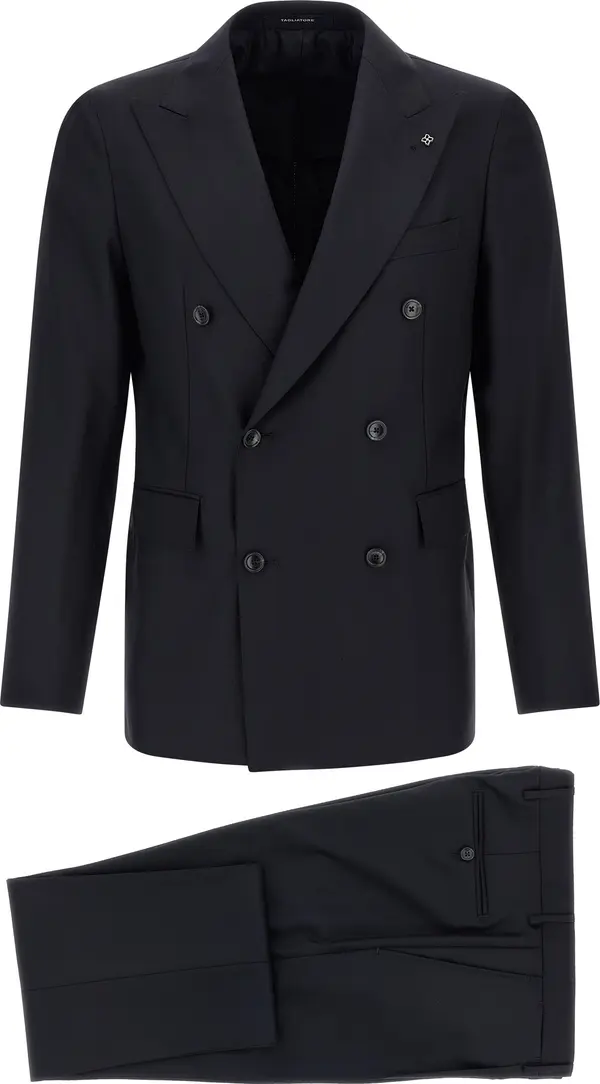 Blue Virgin Wool Two-Piece Suit
