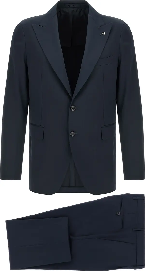 Blue Virgin Wool Two-Piece Suit