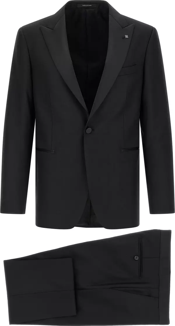 Black Virgin Wool Two-Piece Suit