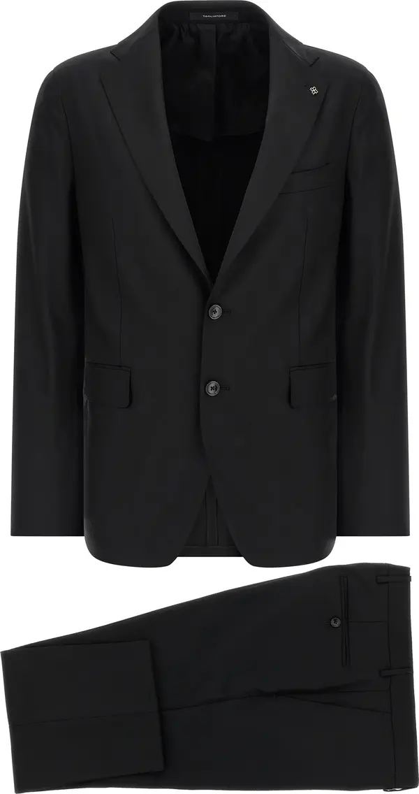 Black Virgin Wool Two-Piece Suit