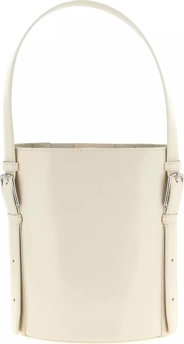 Beige Cowhide Shoulder Bag