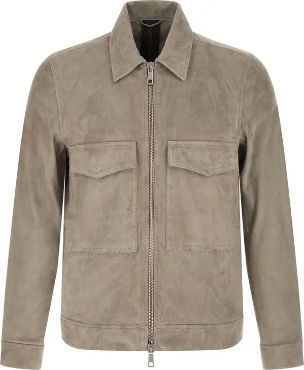 Gray Lamb Leather Leather Jacket