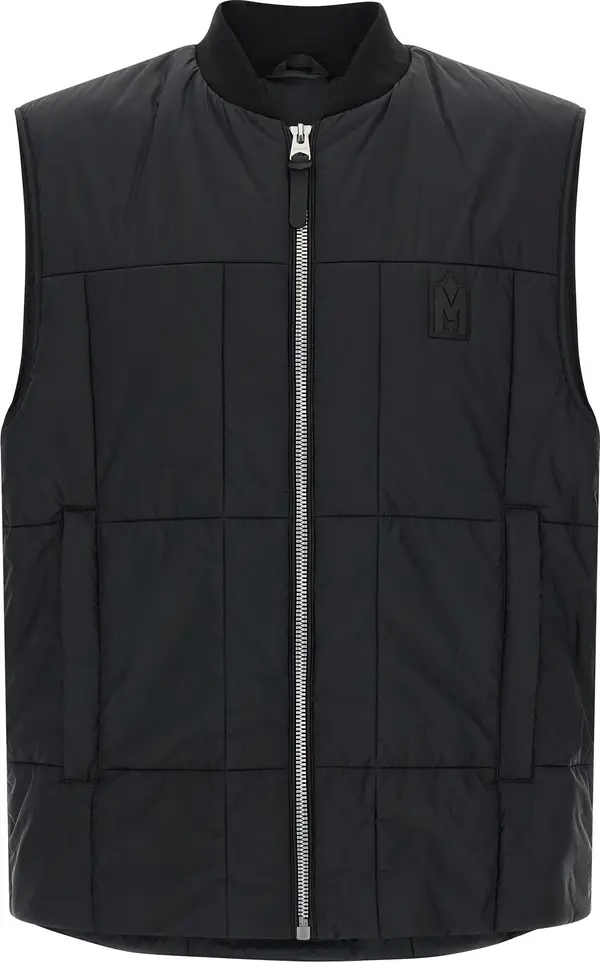 Black Nylon Sleeveless Jacket