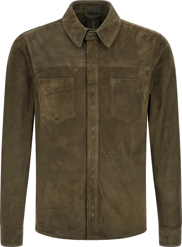 Bicolor Suede Leather Blouse