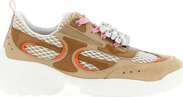 Beige Calfskin Athletic Sneakers