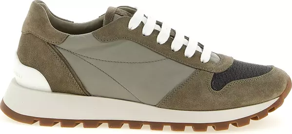 Bicolor Polyester Athletic Sneakers