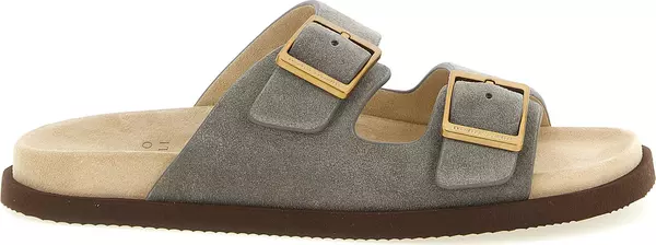 Gray Calfskin Slides