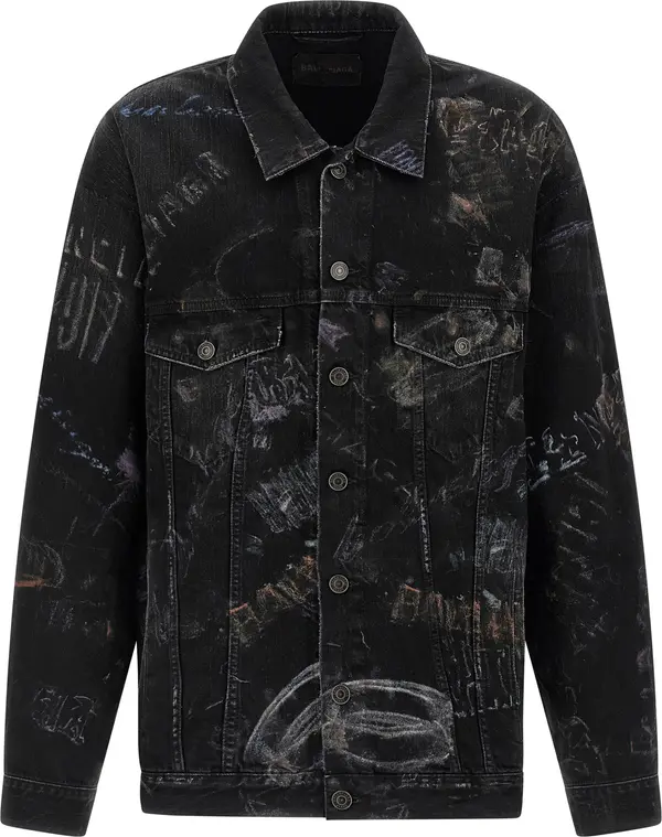 Black Cotton Denim Jacket
