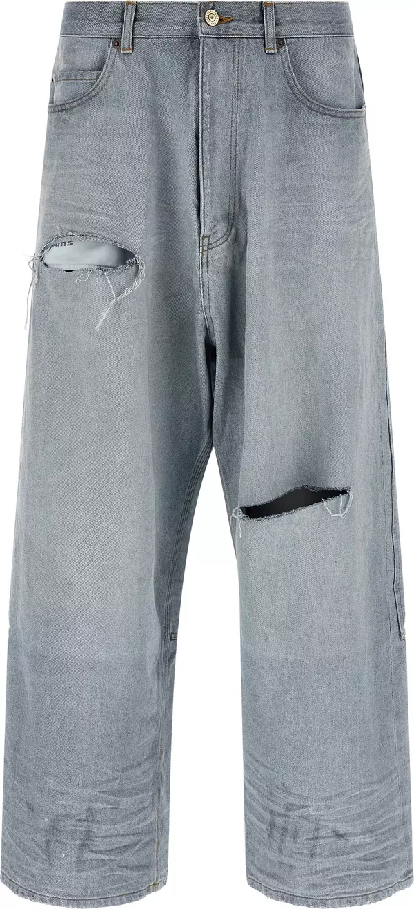 Blue Cotton Relaxed Fit Jeans