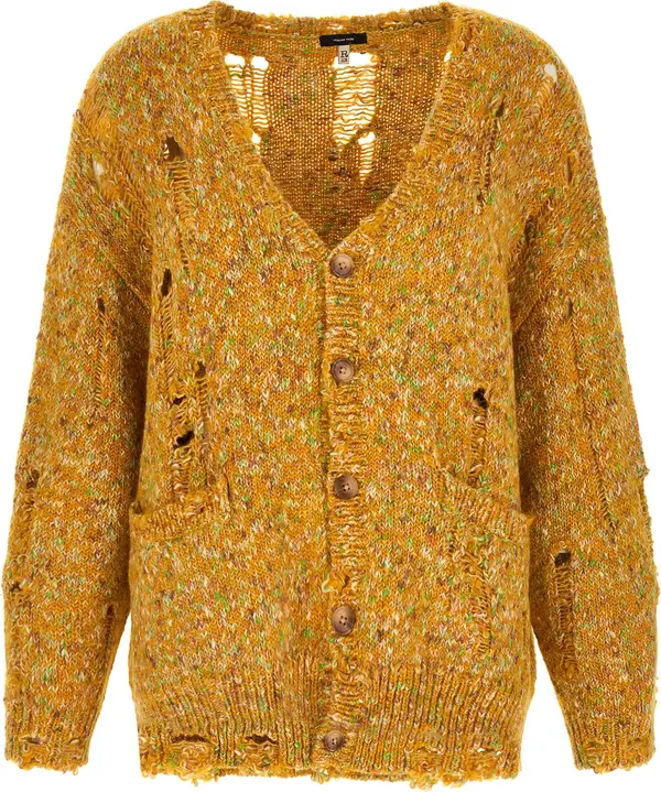 Bicolor Alpaca Leather Cardigan