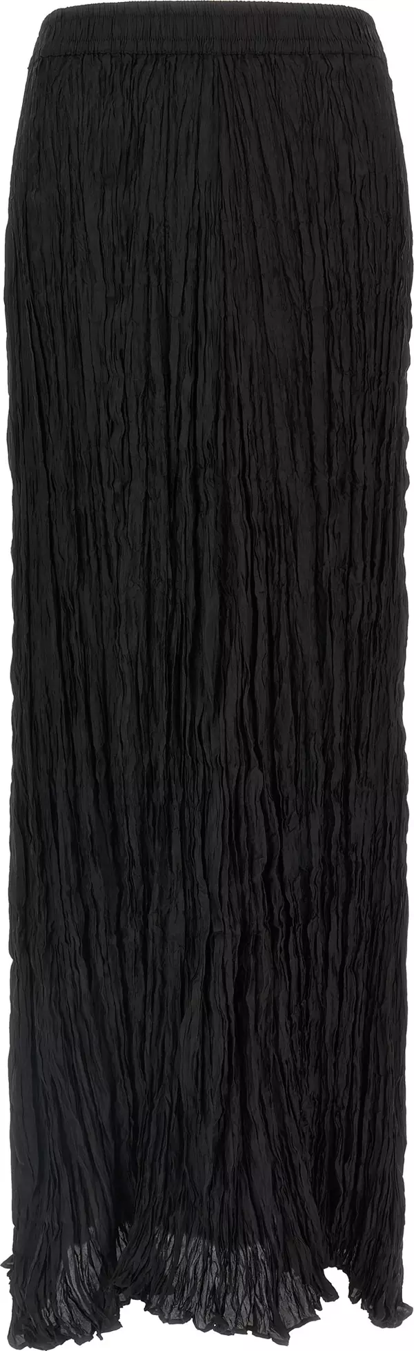 Black Silk Mini Skirt