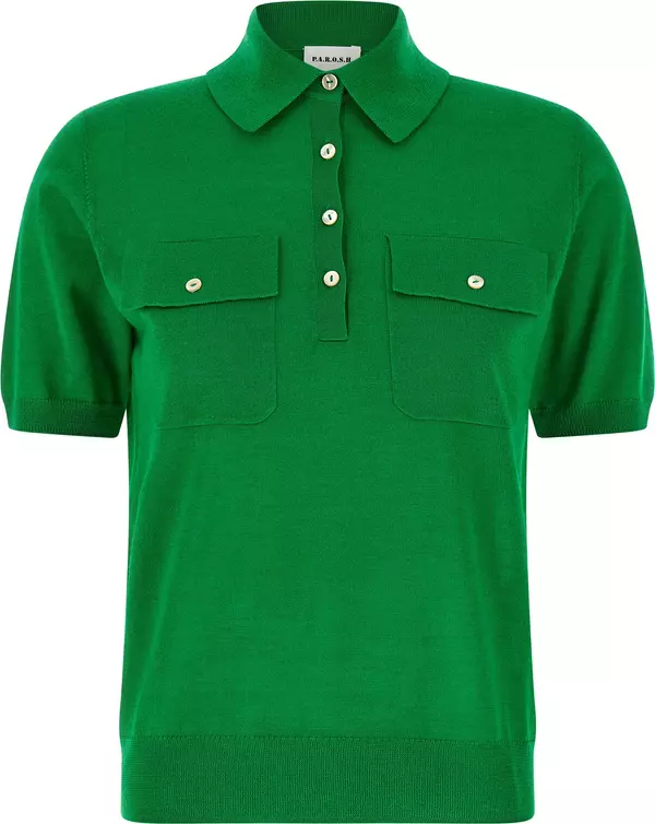 Bicolor Wool Polo Shirt