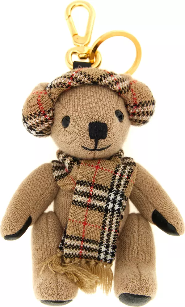 Beige Wool Keychain