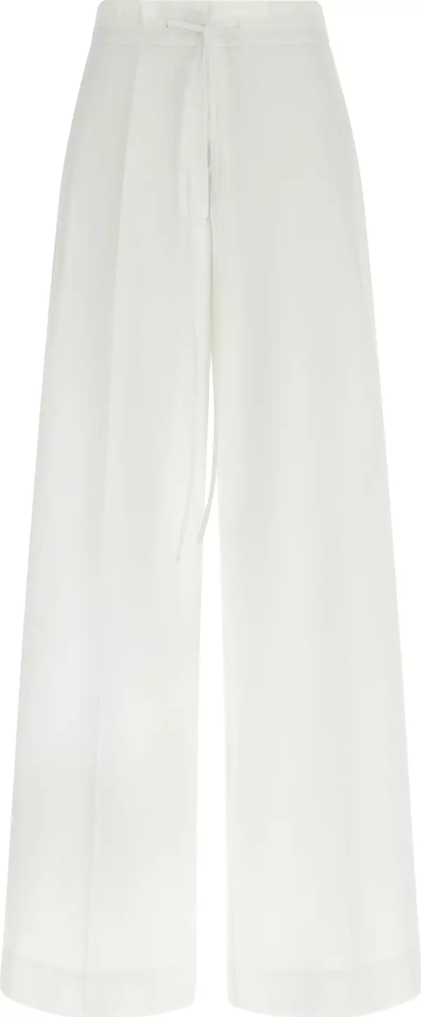 White Cotton Casual Pants