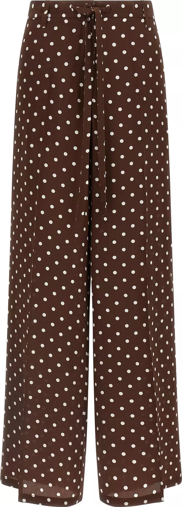 Brown Silk Casual Pants