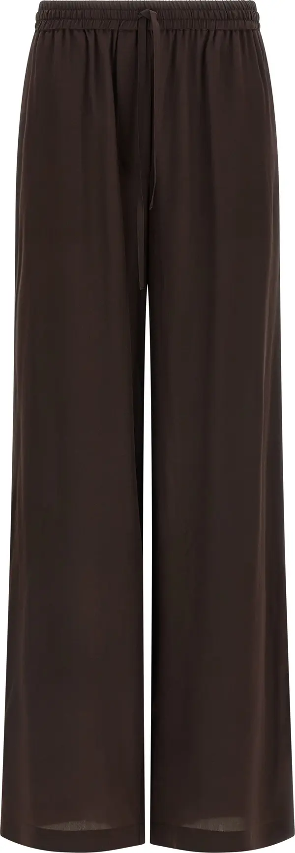 Brown Silk Casual Pants