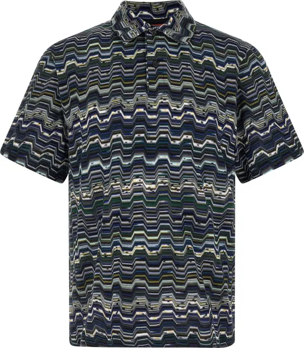 Blue Cotton Polo Shirt