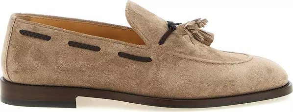 Brown Calfskin Slip-On Loafers