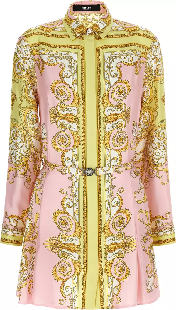 Multicolor Silk Short Dress