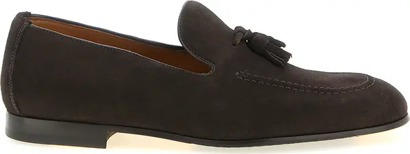 Brown Calfskin Slip-On Loafers