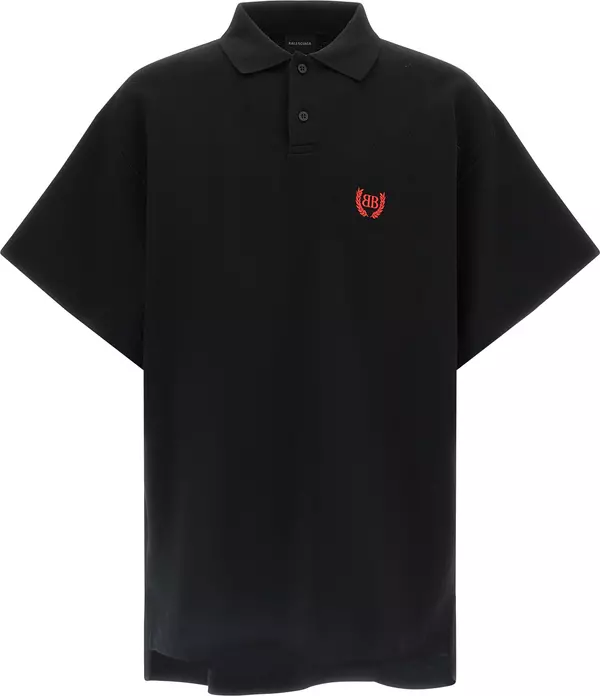 Black Cotton Polo Shirt