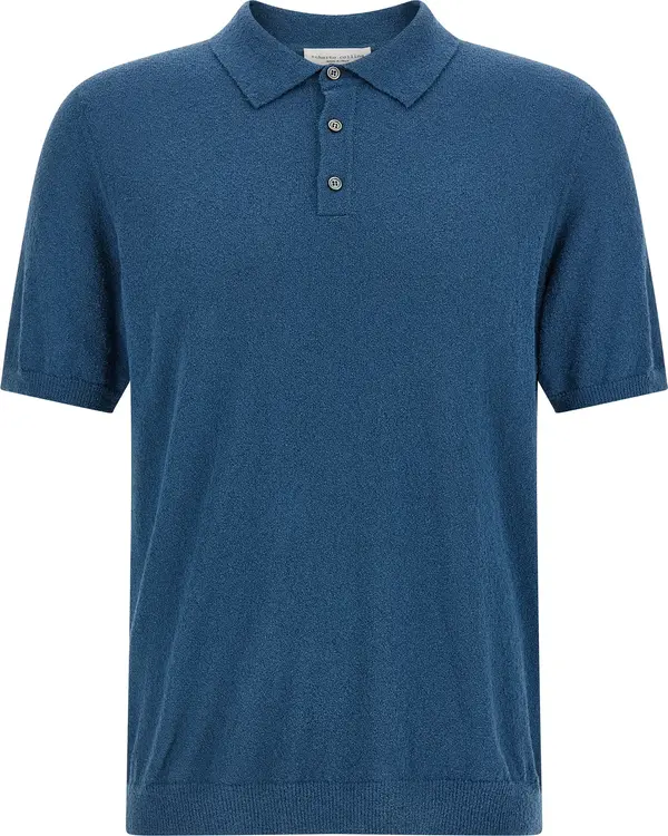 Blue Cotton Polo Shirt