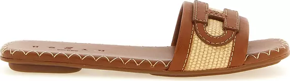 Brown Cotton Slides