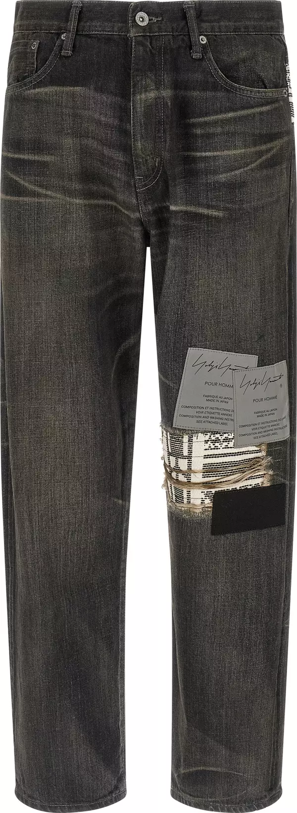 Black Cotton Tapered Jeans