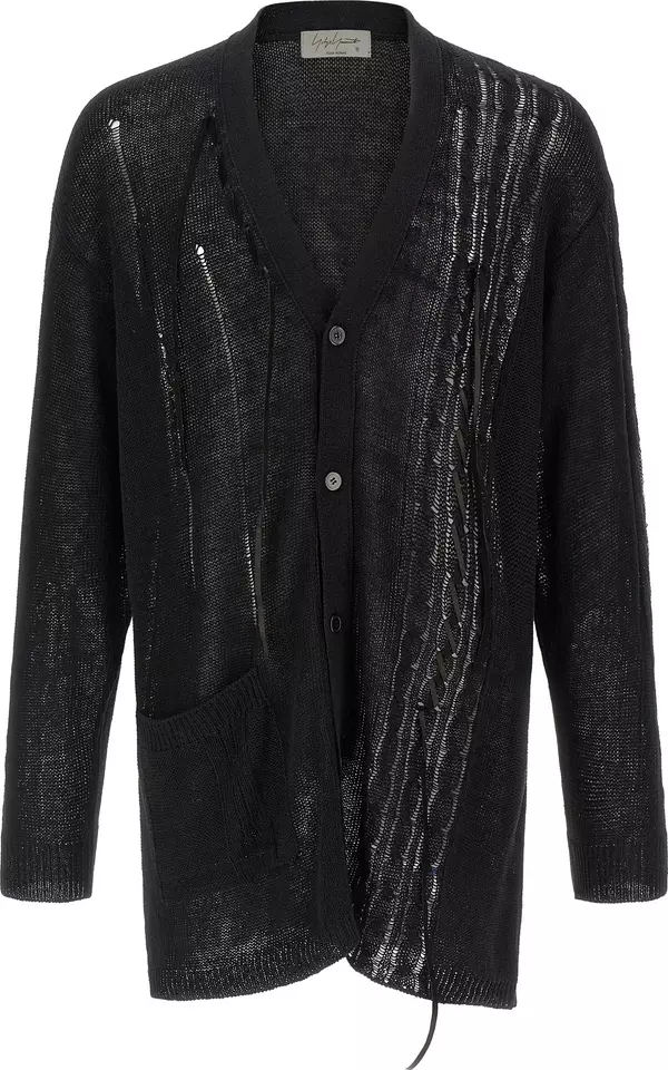 Black Linen Cardigan