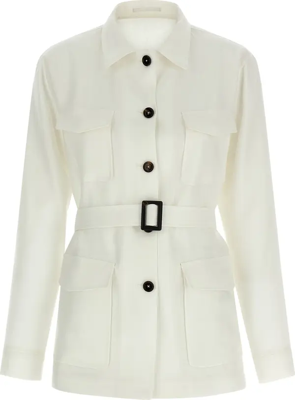 White Linen Shell Jacket