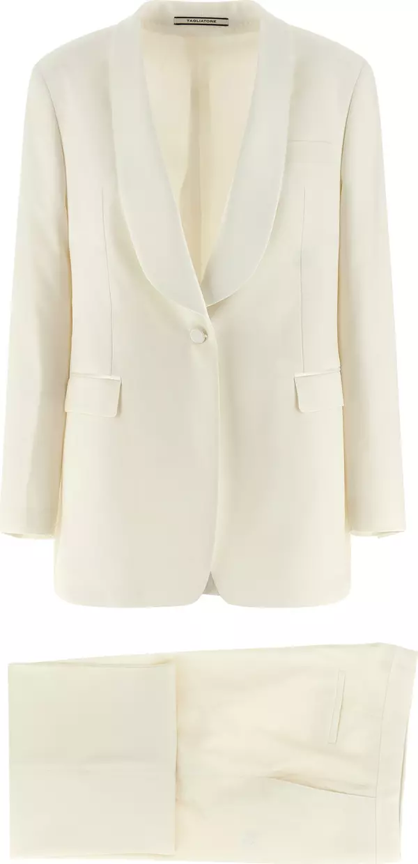 White Virgin Wool Two-Piece Suit