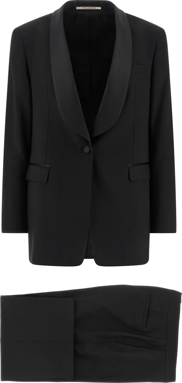 Black Virgin Wool Two-Piece Suit
