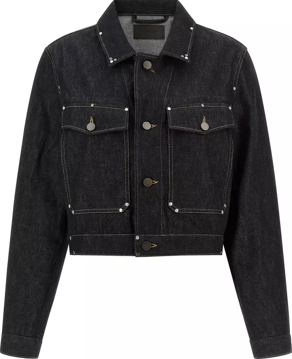 Black Cotton Denim Jacket