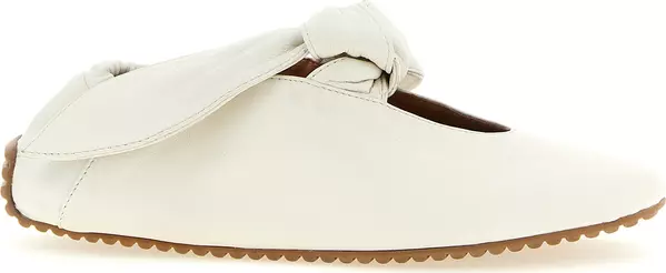 White Lamb Leather Ballet Flats