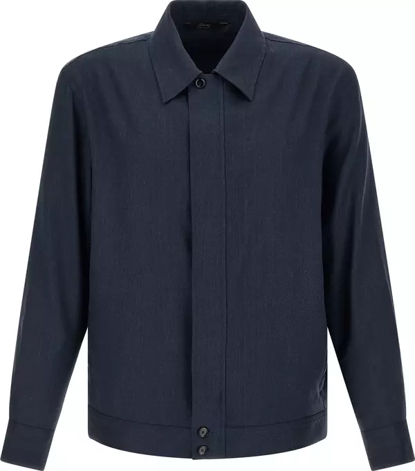 Blue Linen Full-Length Jacket
