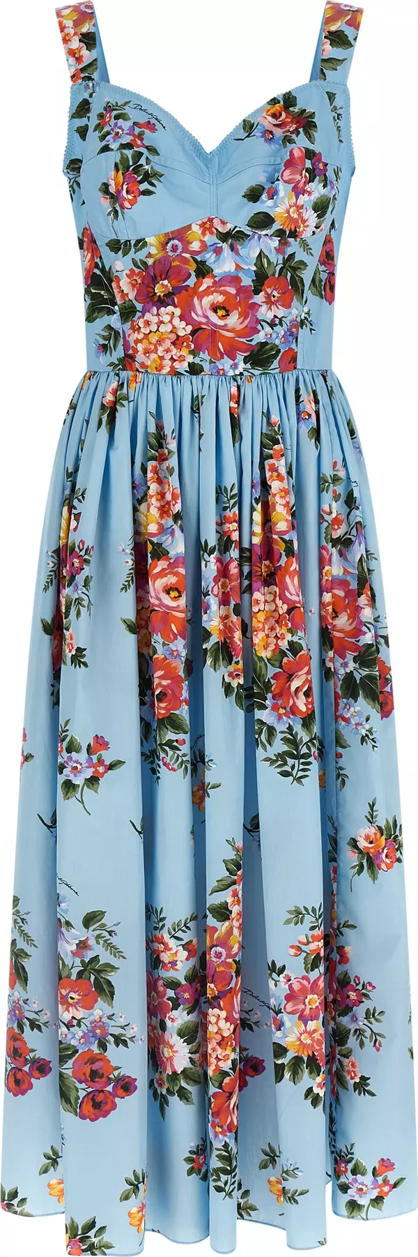 Blue Cotton Long Dress