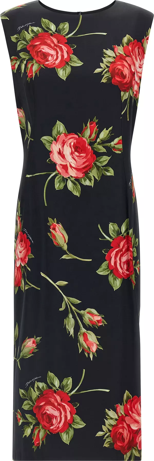 Black Viscose Midi Dress