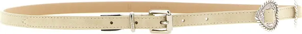 Beige Calfskin Thin Belt