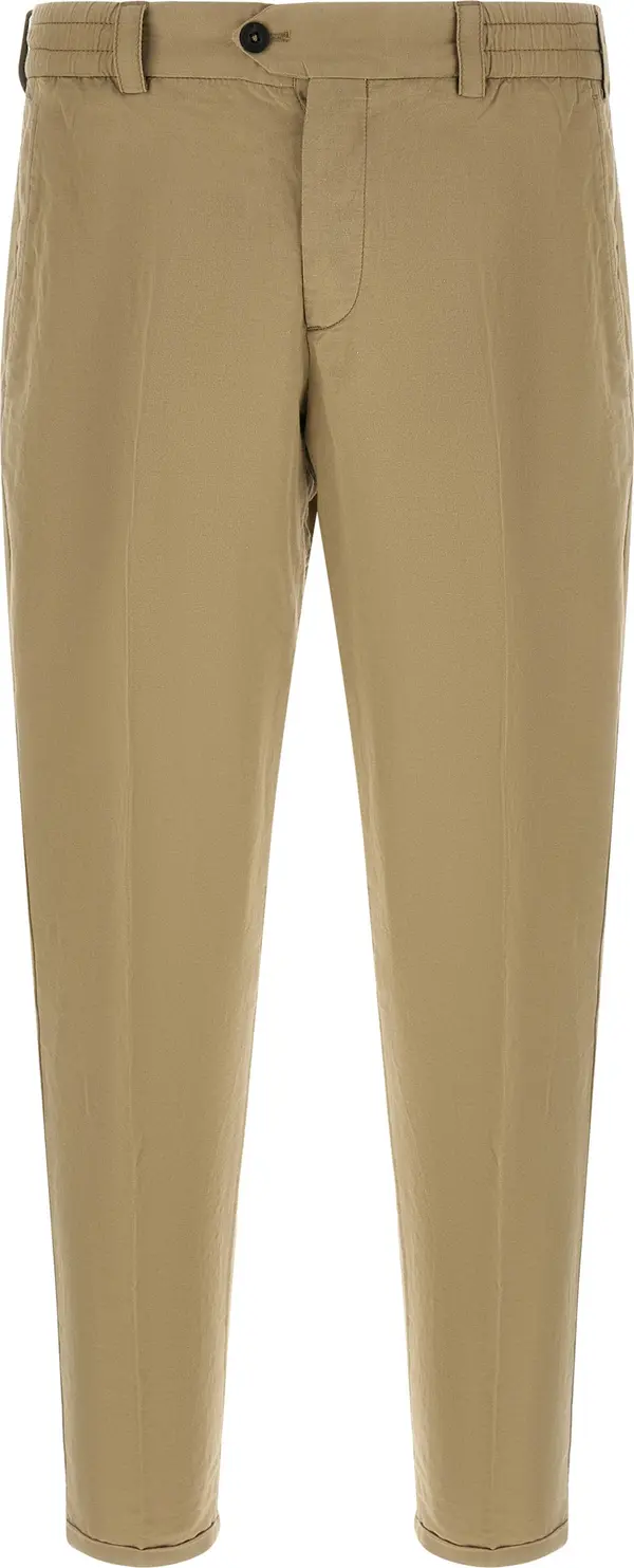 Beige Linen Casual Pants