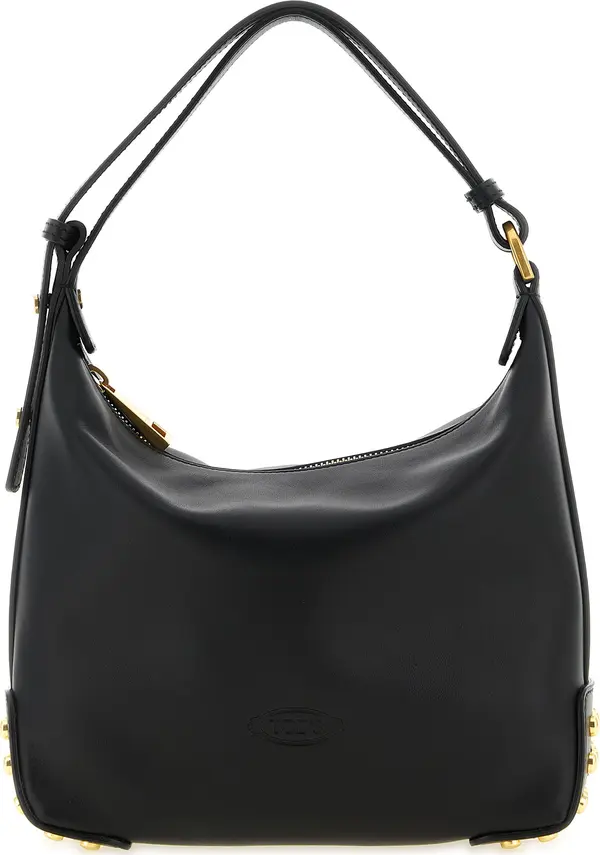 Black Calfskin Shoulder Bag