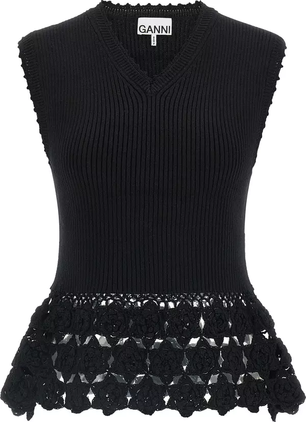 Black Organic Cotton Sleeveless Jacket
