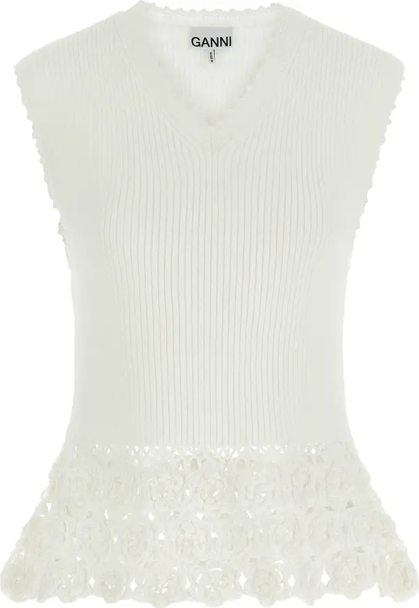 White Organic Cotton Sleeveless Jacket