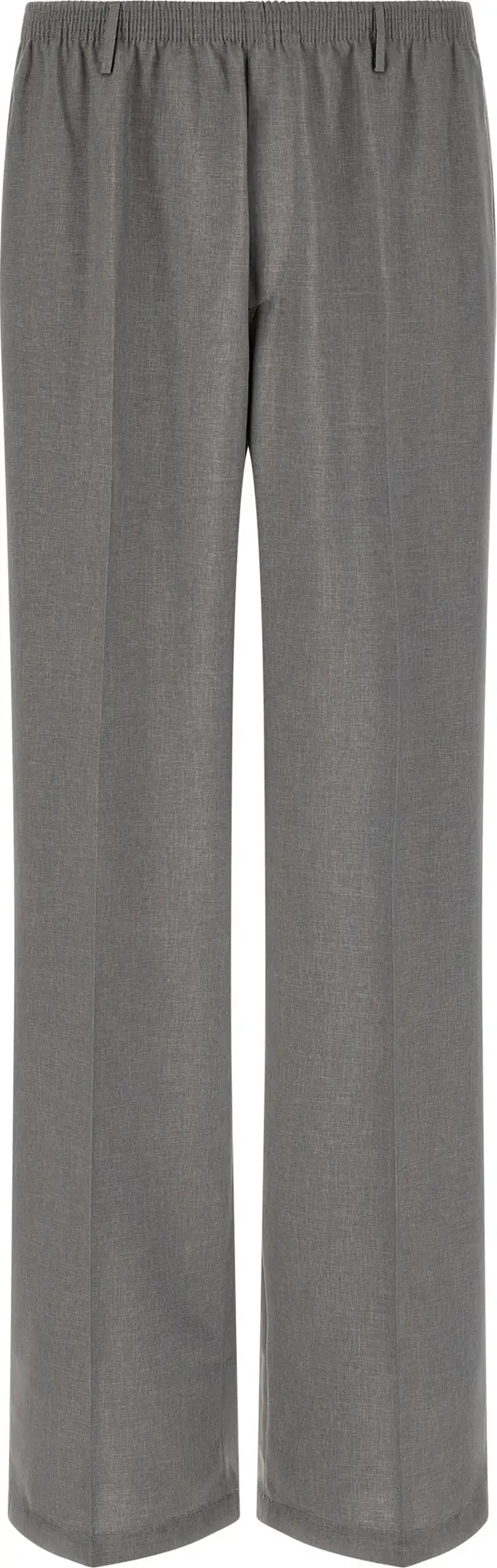 Gray Polyester Casual Pants