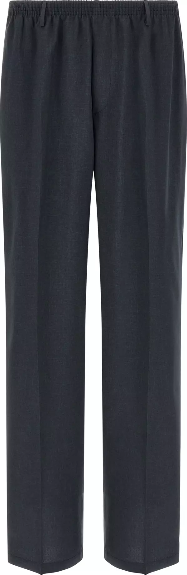 Black Polyester Casual Pants