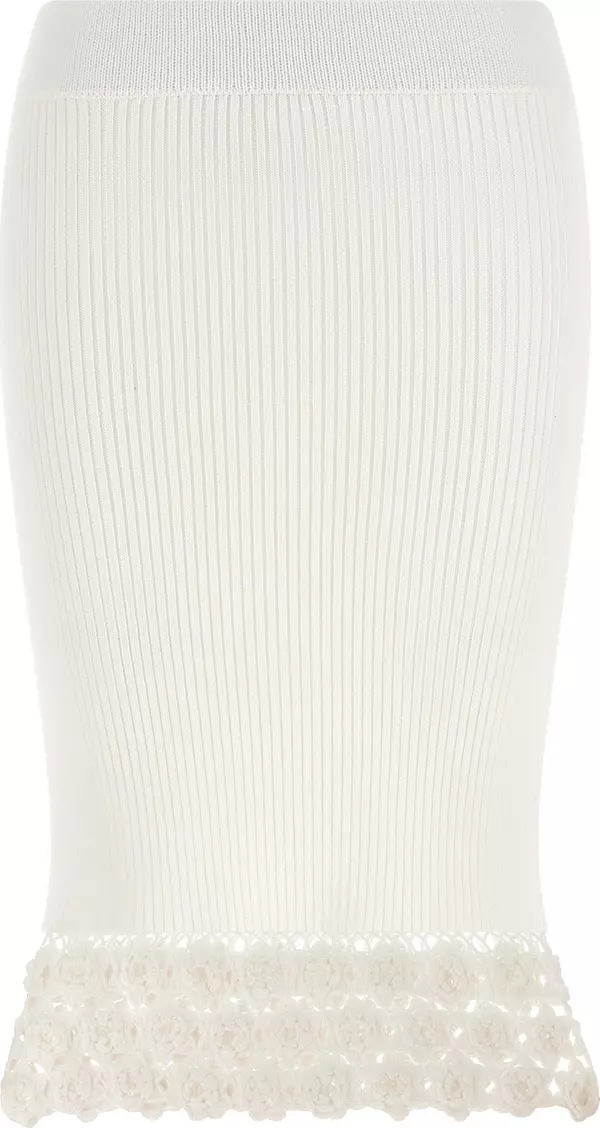 White Organic Cotton Midi Skirt